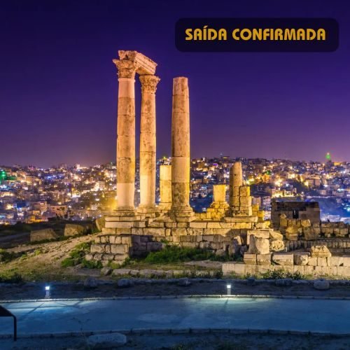 Colunas remanescentes do Templo de Hércules, localizada na Cidadela de Amã, Jordânia.