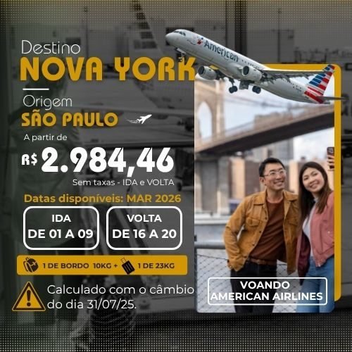 Promoção Aéreo GRU-JFK-GRU mar 2026 - info 01A