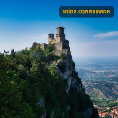 Torre Guaita, a mais antiga e proeminente das Três Torres de San Marino, localizada no Monte Titano.